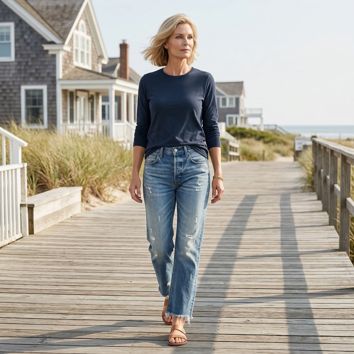 Danice Short Straight Jeans, view 8 - Elena Harper