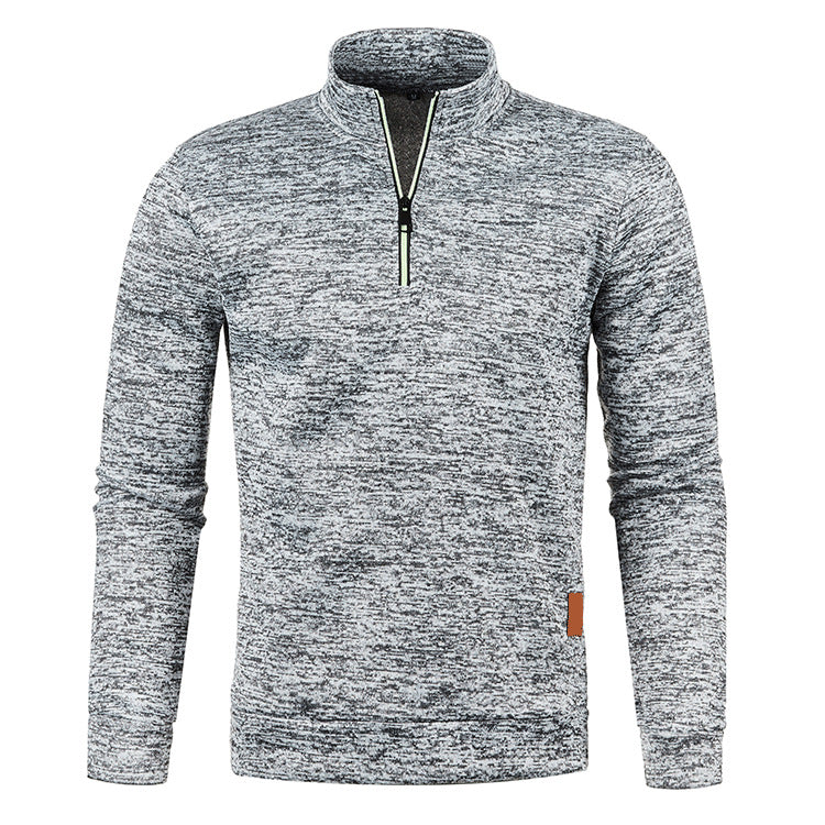 Philippe - Timeless Heathered Zip Neck Sweater