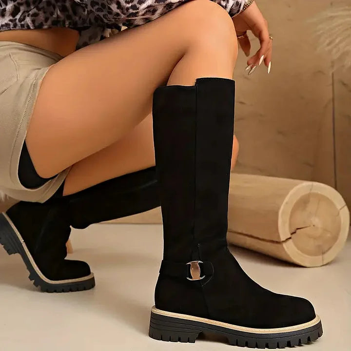 Dagny Women's Knee-High Boots with Block Heel, view 5 - Elena Harper