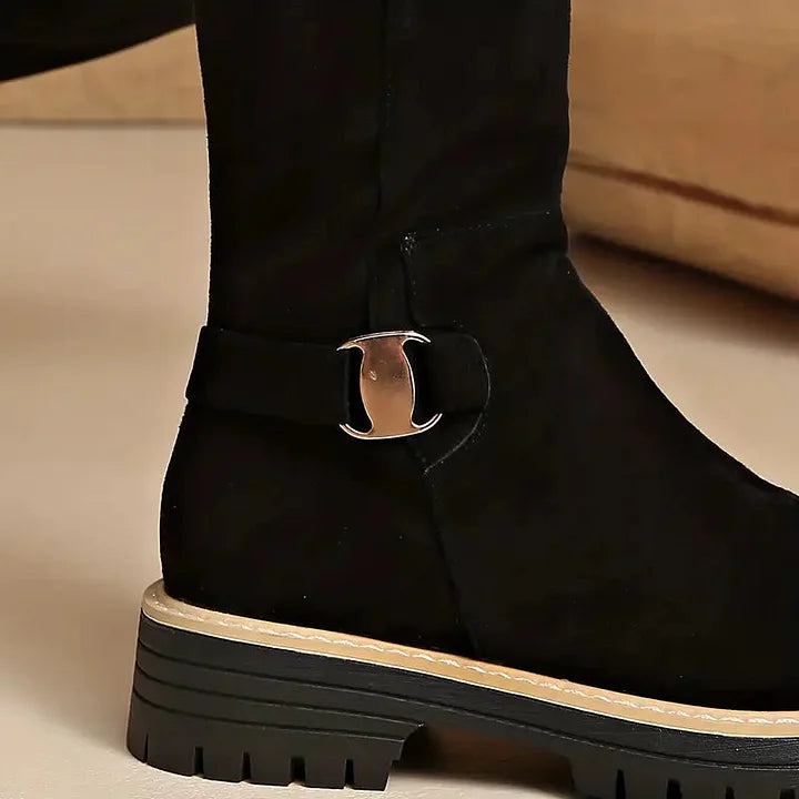 Dagny Women's Knee-High Boots with Block Heel, view 9 - Elena Harper