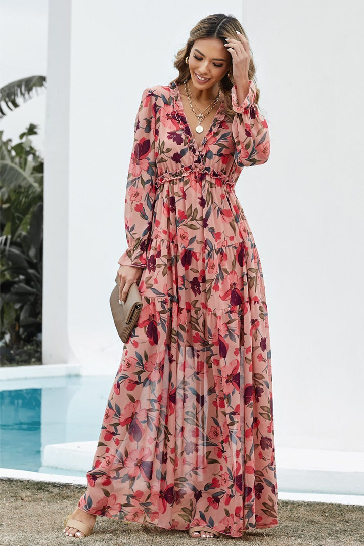 Aloisa - Maxi dress with V-neck print