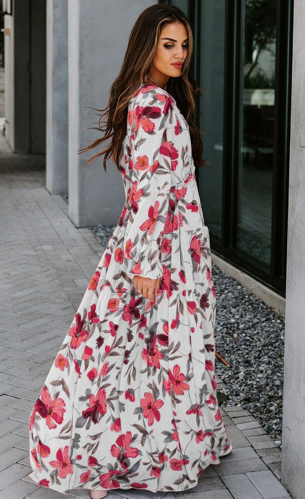 Aloisa - Maxi dress with V-neck print