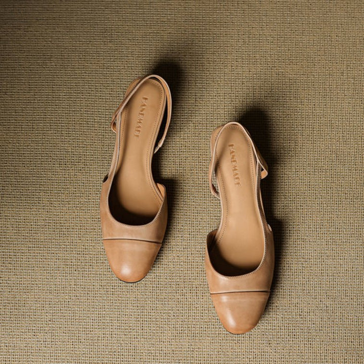Leonie | Women's Real Leather Slingback Pumps with Almond Toe
