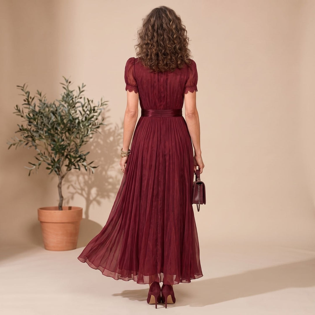 Frieda | Women's Elegant Flowing Maxi Evening Dress with Lace Details