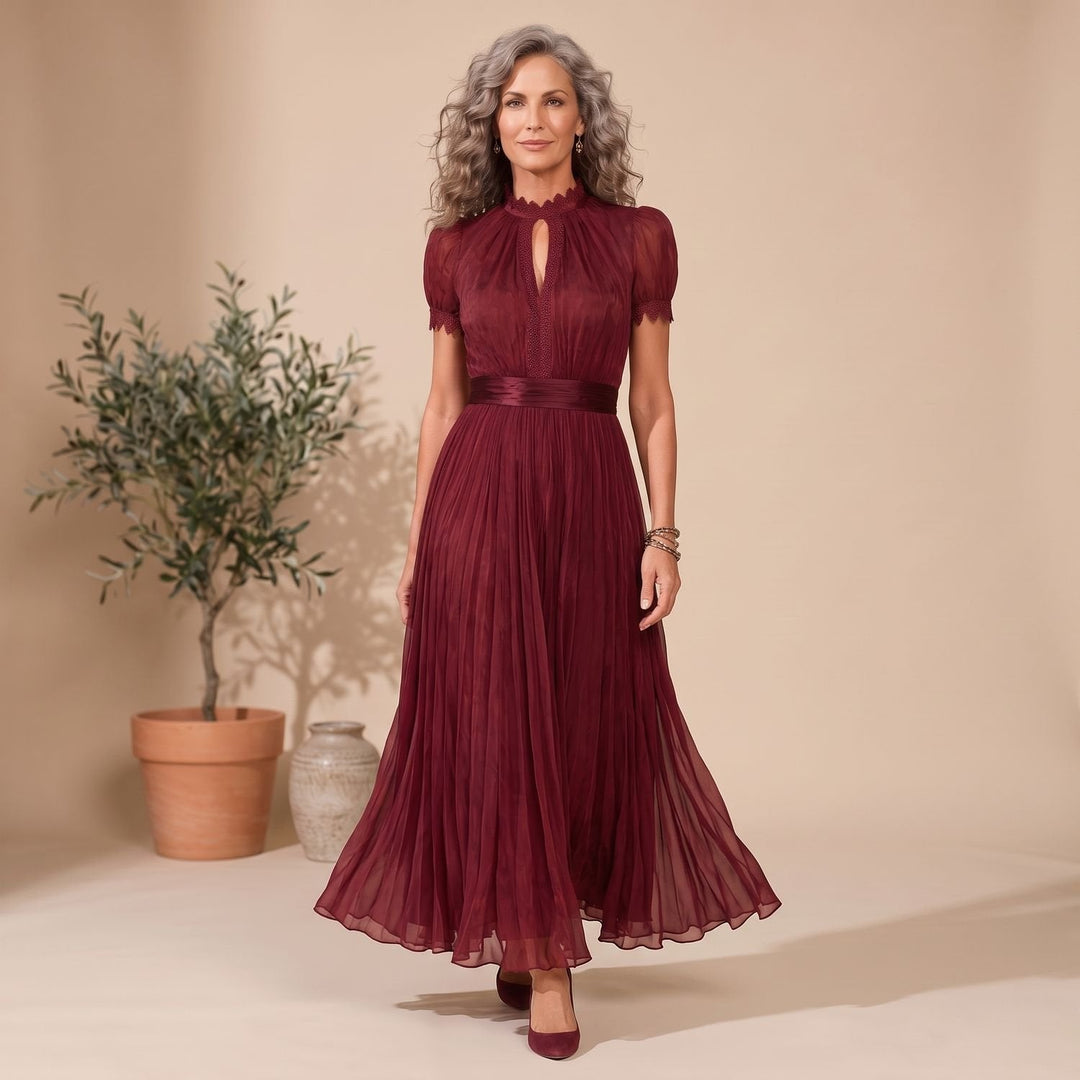 Frieda | Women's Elegant Flowing Maxi Evening Dress with Lace Details