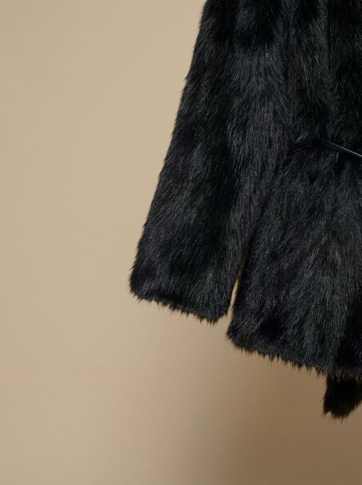 Leonie | Women's Faux Fur Coat Belted Midi Jacket Teddy Coat