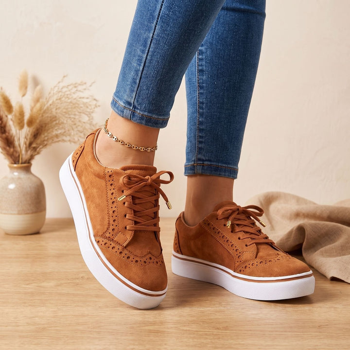 Elisabeth | Women's Orthopedic Platform Sneakers with Lacing and Brogues
