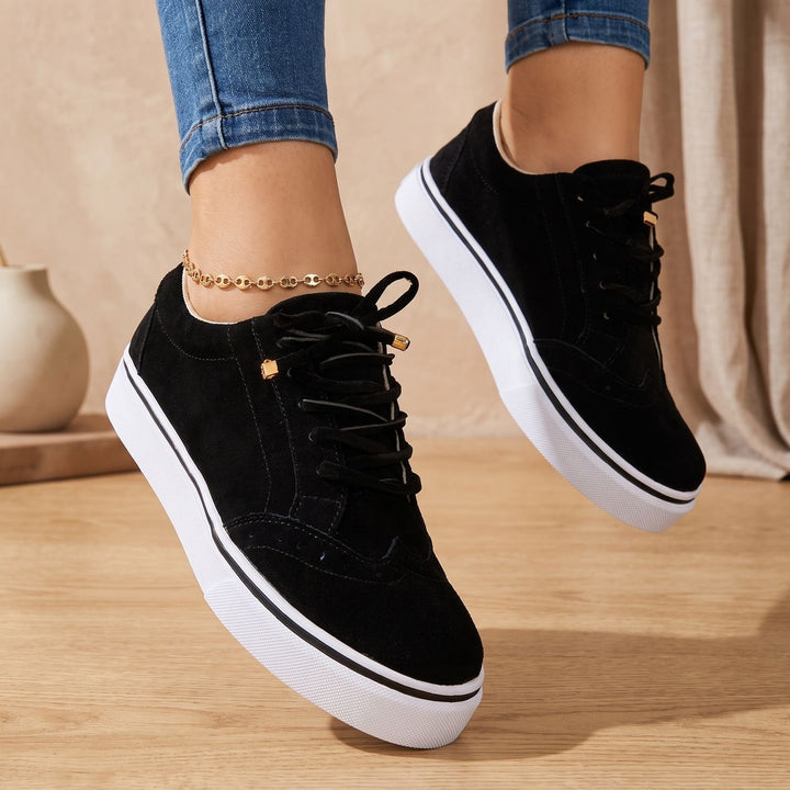 Elisabeth | Women's Orthopedic Platform Sneakers with Lacing and Brogues