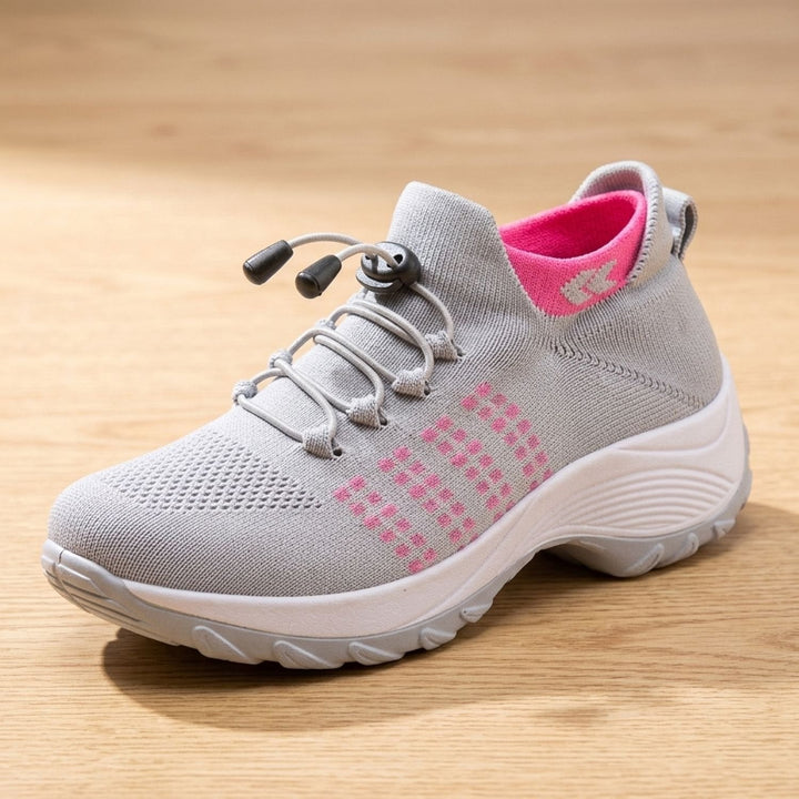 Greta | Women's Orthopedic Lace-Up Knitted Platform Sneakers