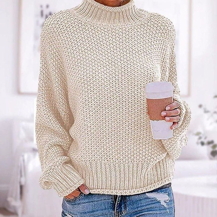 Lena | Women's Oversized Turtleneck Knit Sweater Long Sleeve Chunky Knit