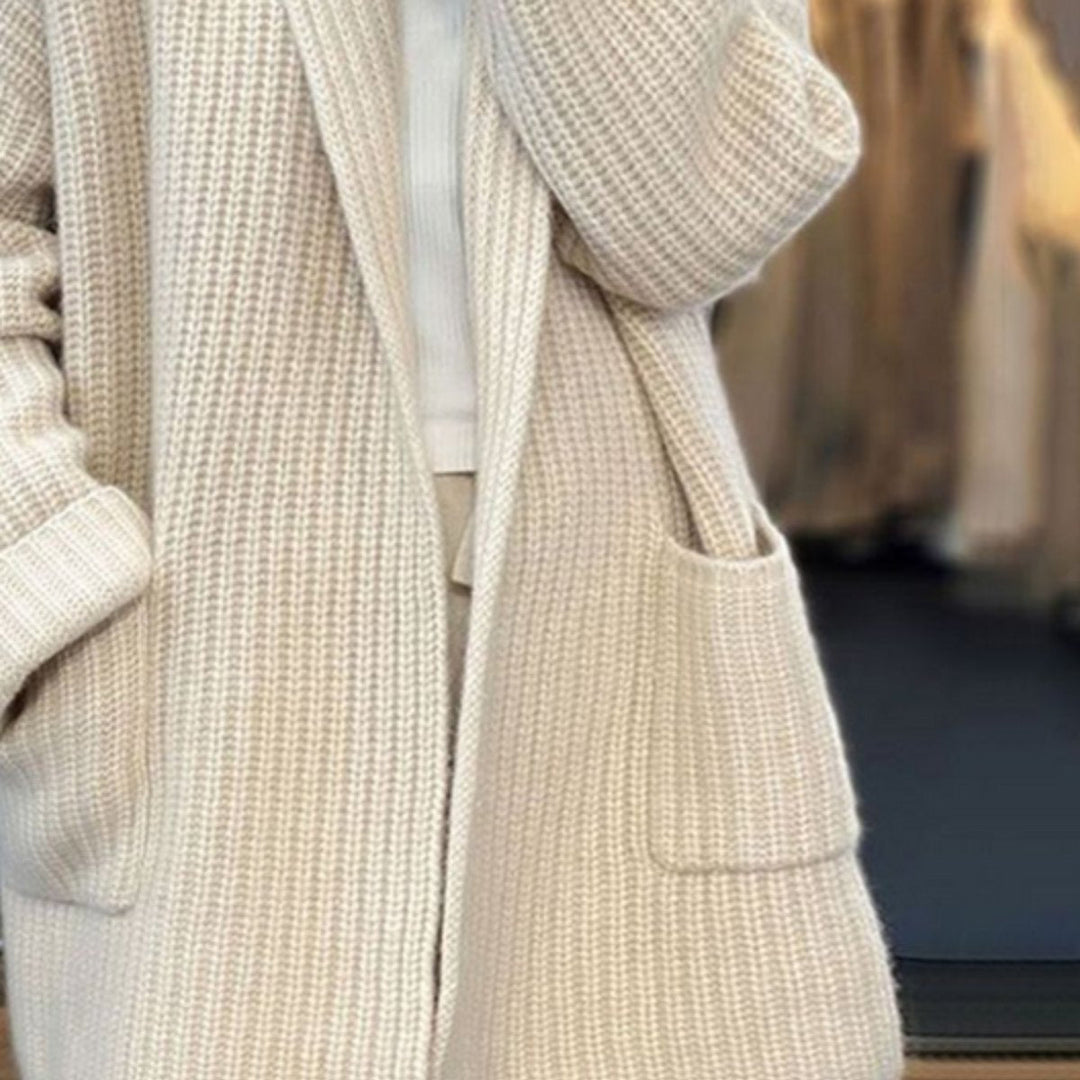 Elisabeth | Women's Oversized Knit Cardigan with V-Neck and Pockets