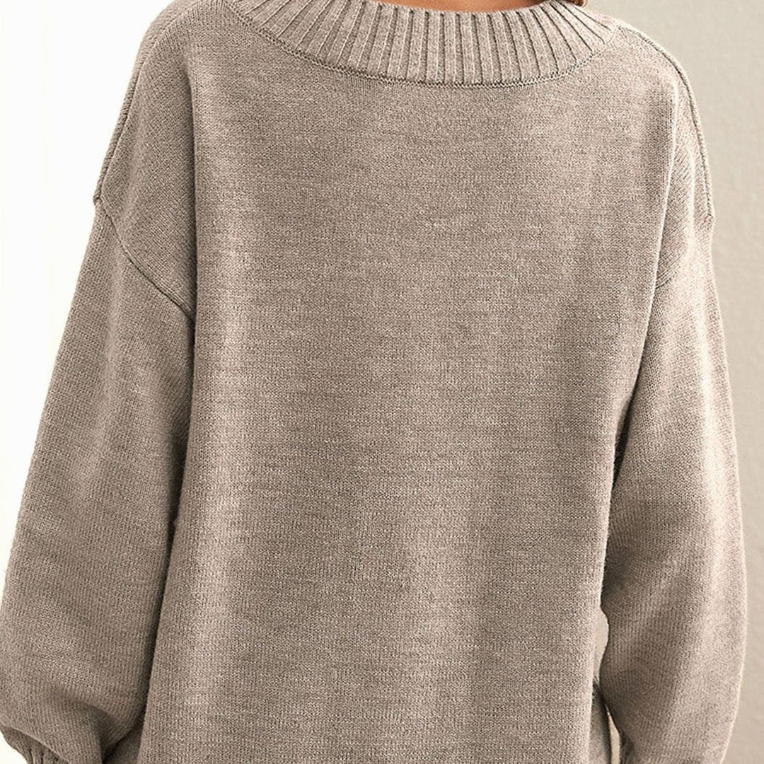 Frieda | Women's Oversized V-Neck Knit Sweater Long Sleeve