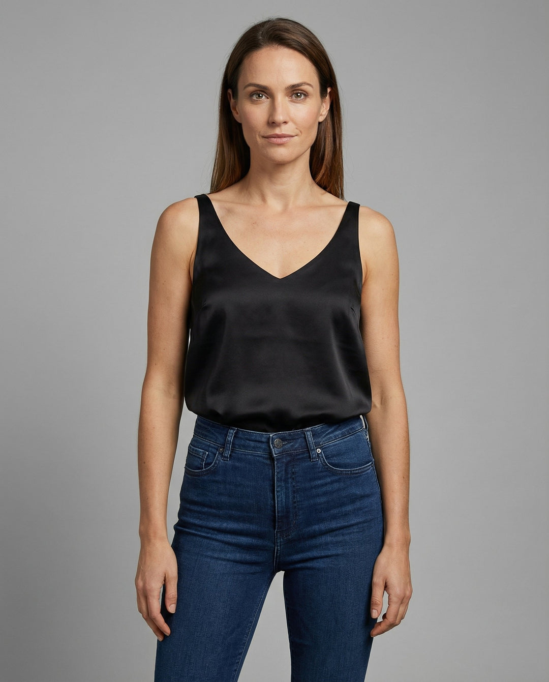 Greta | Women's Satin Camisole V-Neck Tank Top