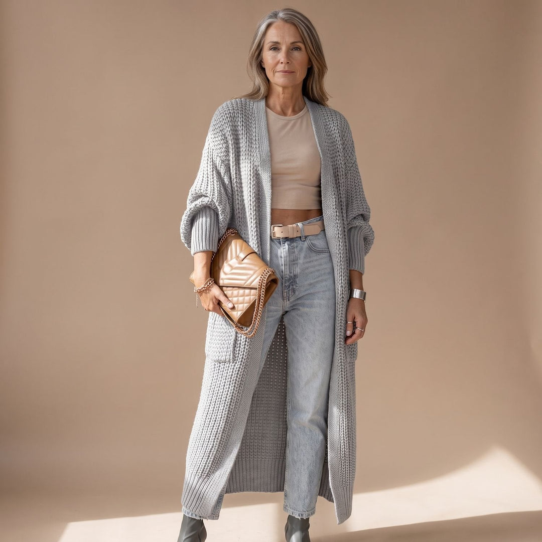 Greta | Women's Knit Cardigan Long Oversized Cardigan with Pockets