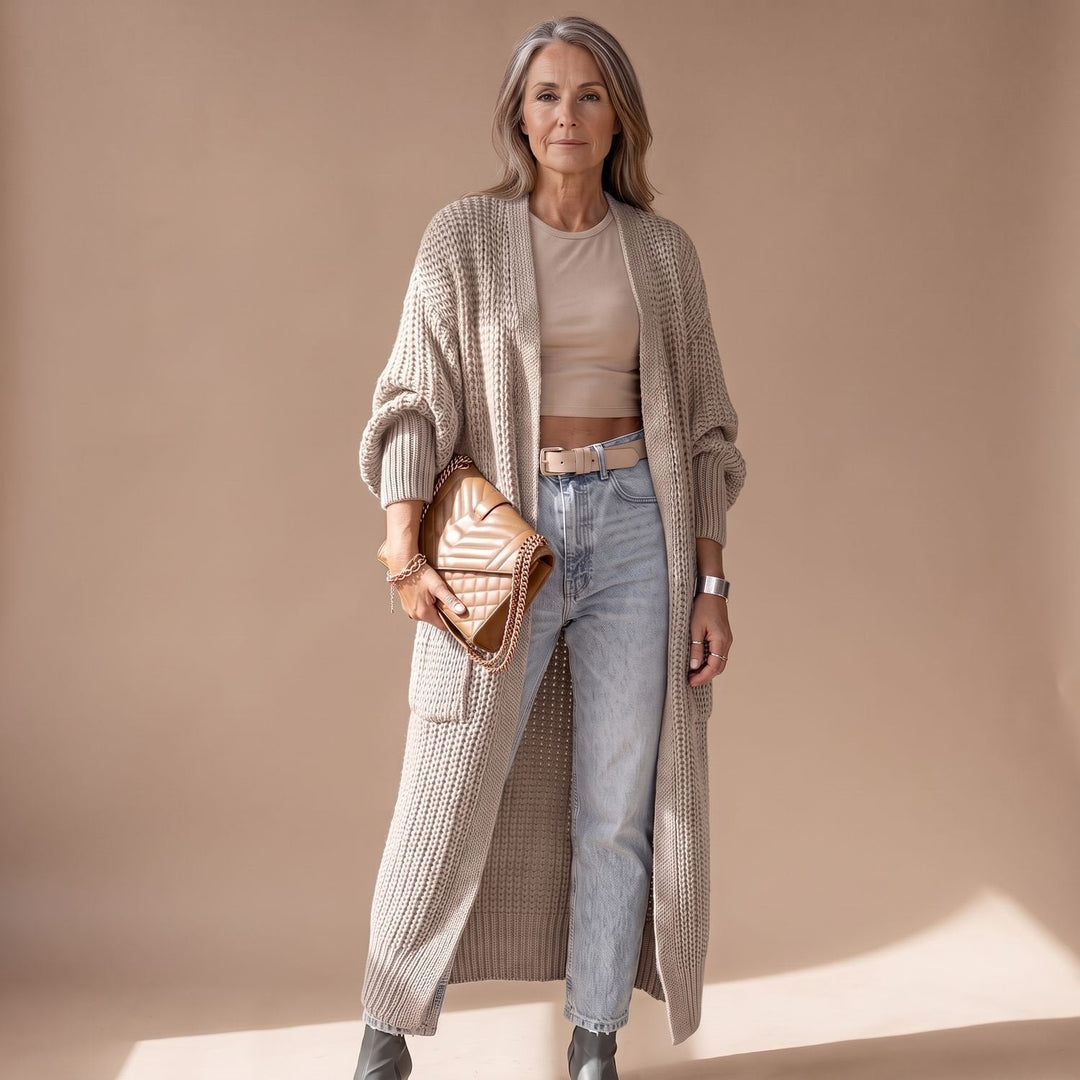 Greta | Women's Knit Cardigan Long Oversized Cardigan with Pockets