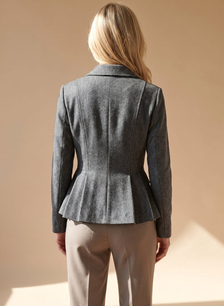 Greta | Women's Tailored Peplum Blazer Double-Breasted Long Sleeve
