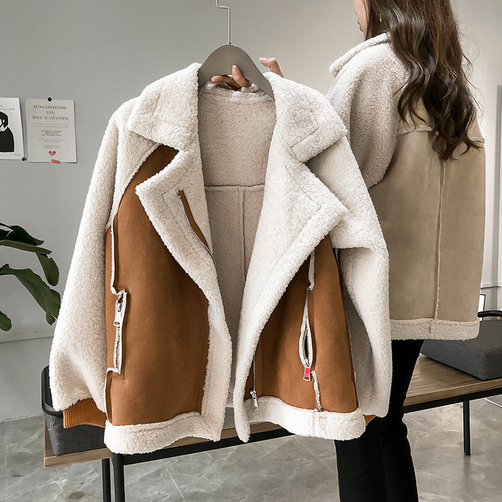 Elise - Women's Aviator Jacket in Shearling