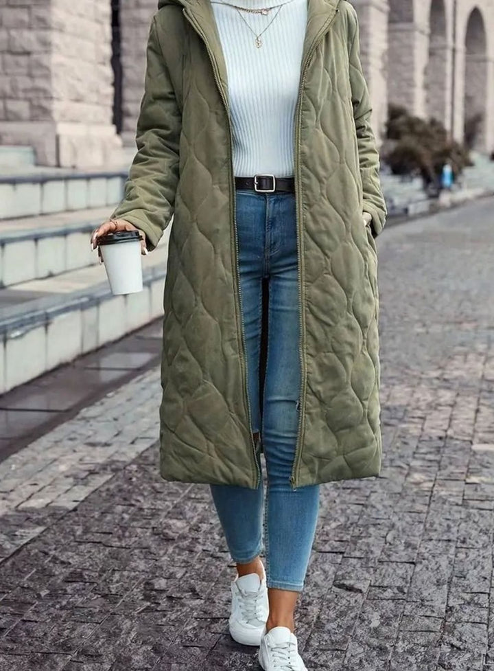 Florence - Elegant Long Quilted Down Jacket