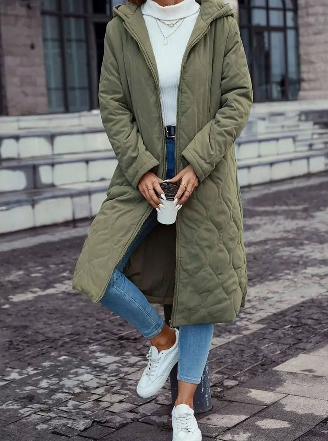 Florence - Elegant Long Quilted Down Jacket