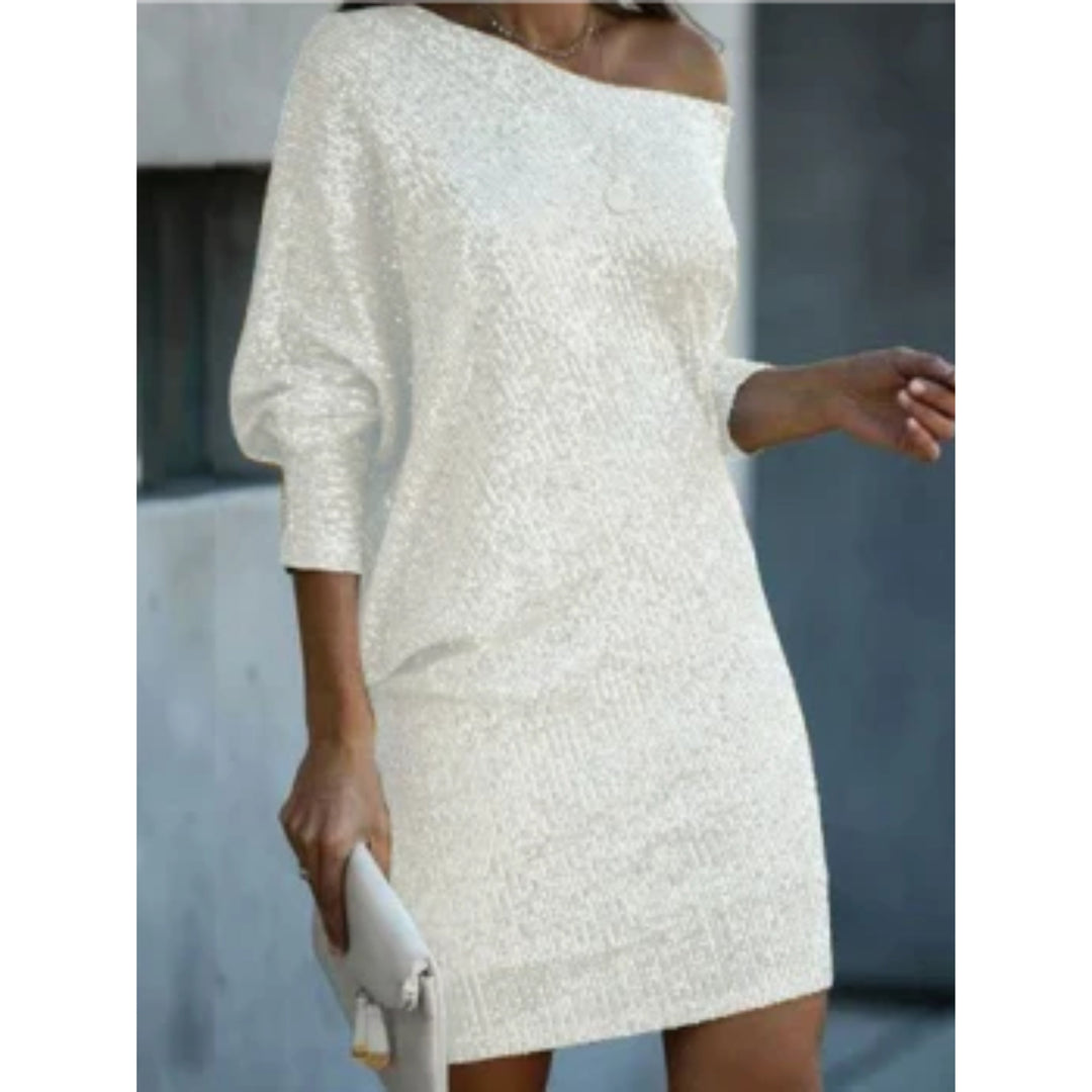 Ladies' Party Dress with Contrast Sequins for Elegant Evenings