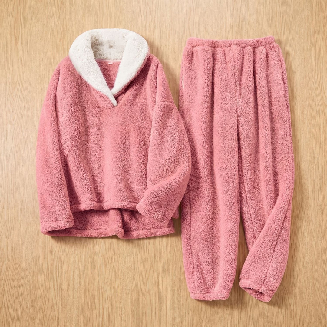 Emma | Women's Fleece Pajama Set Two-Piece Lounge Co-ord