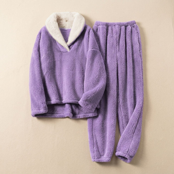Emma | Women's Fleece Pajama Set Two-Piece Lounge Co-ord