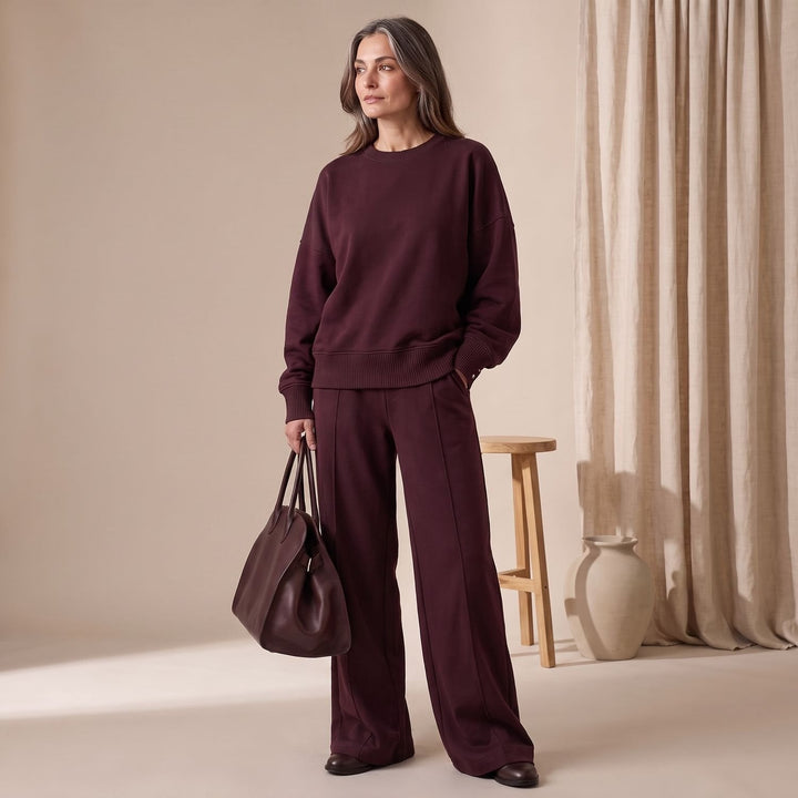 Tessa | Women's Knitted Set Oversized Sweater Wide Leg Pants