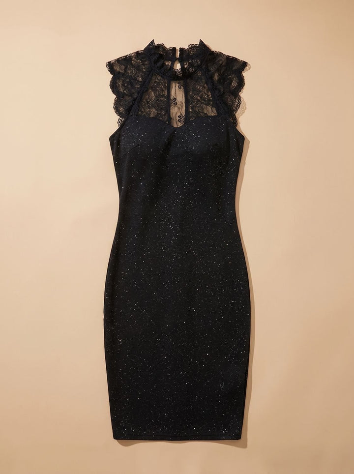Roos | Women's Glittering Lace Sleeveless Party Dress Mini