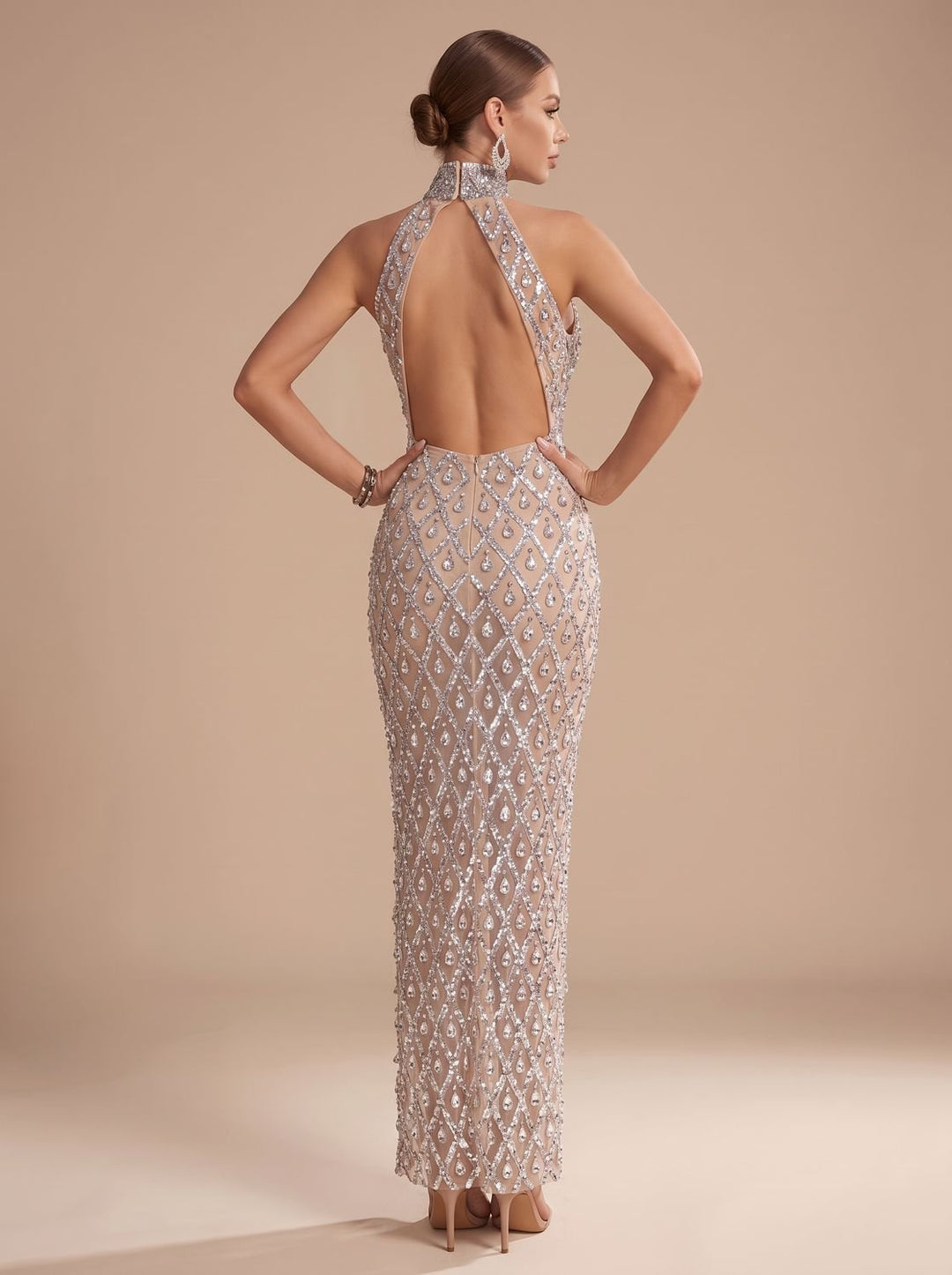 Emma | Women's Halter Sequin Maxi Party Dress Christmas New Year's Eve