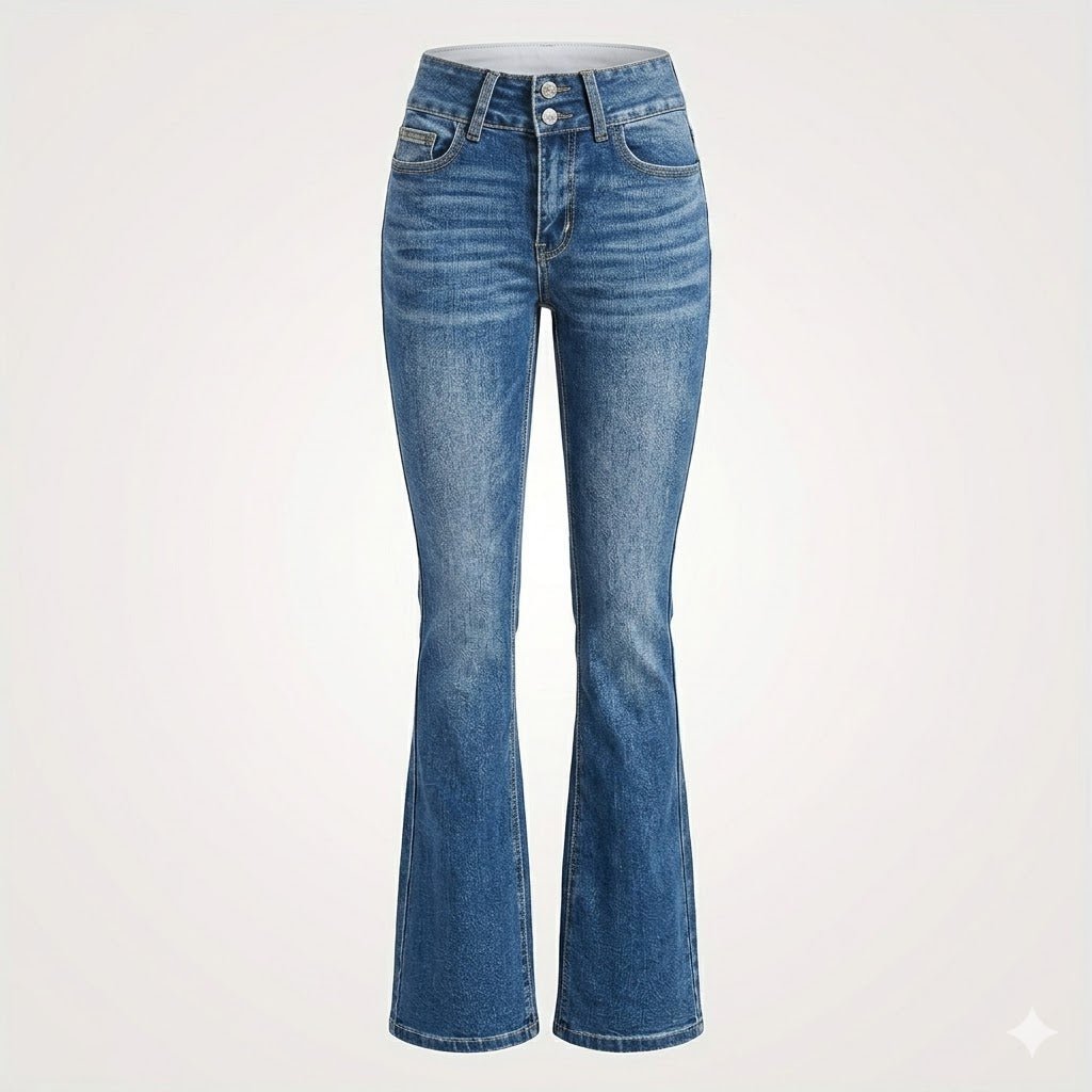 Anna | Women's High Waist Flared Jeans Sculpted Fit Full Length