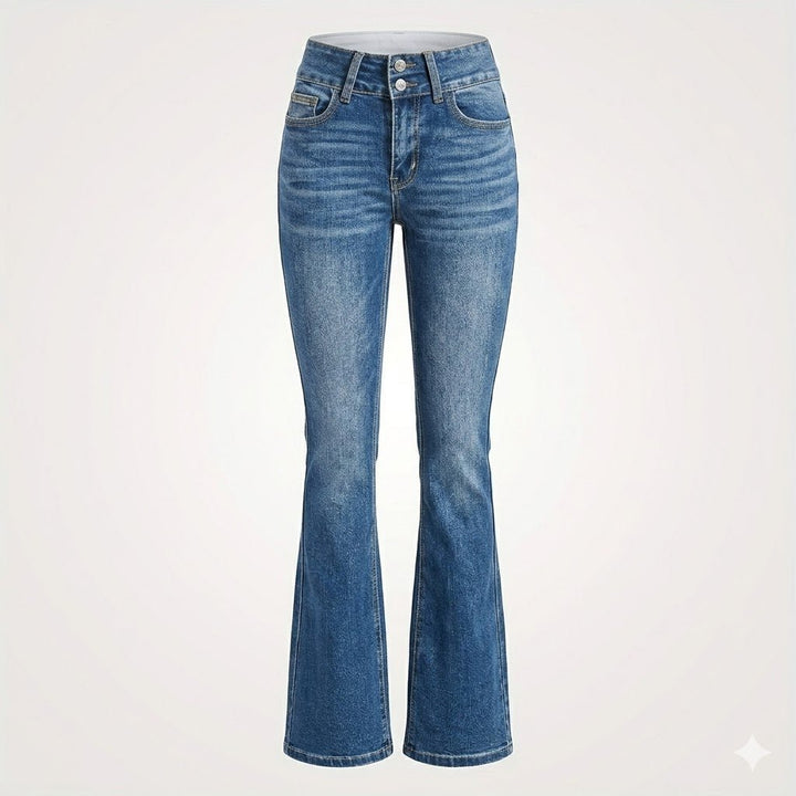Anna | Women's High Waist Flared Jeans Sculpted Fit Full Length