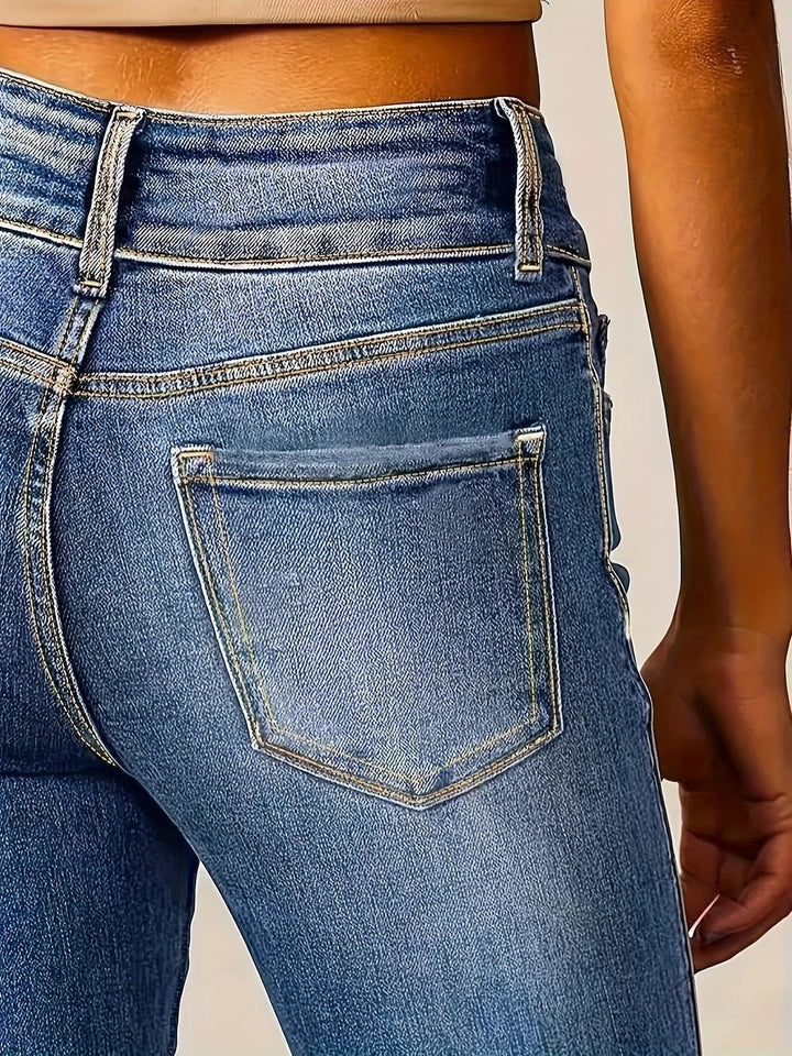Anna | Women's High Waist Flared Jeans Sculpted Fit Full Length