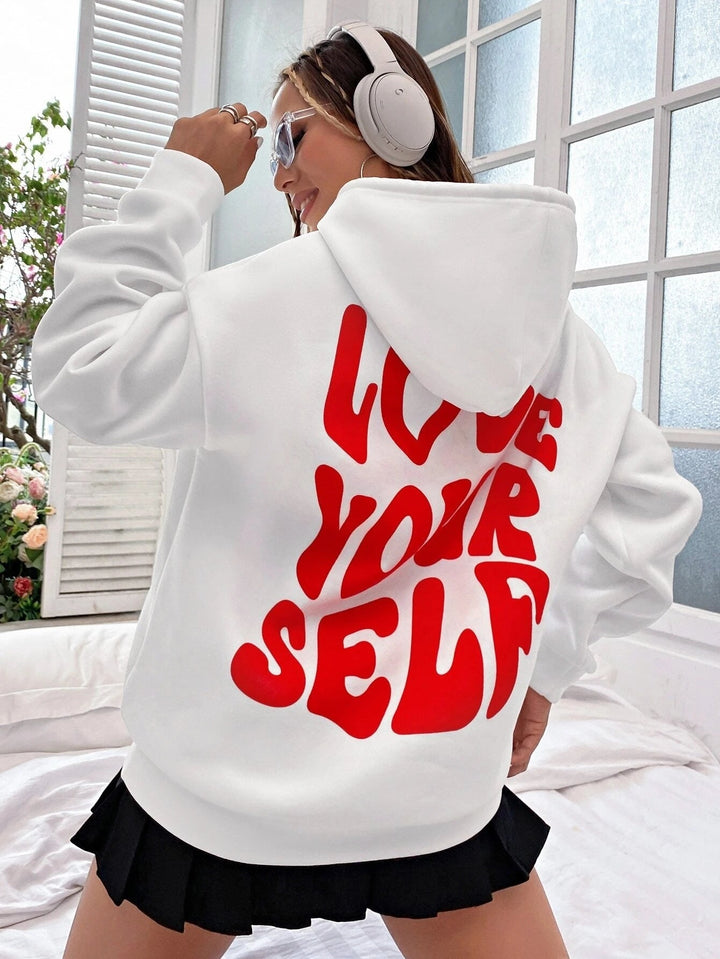 Ladies Cozy Oversized Hoodie with Hood and Kangaroo Pocket
