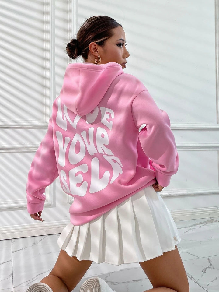 Ladies Cozy Oversized Hoodie with Hood and Kangaroo Pocket