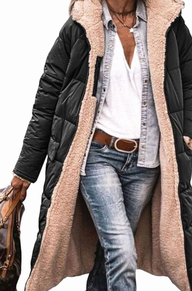 Anna | Women's Long Padded Winter Coat with Teddy Lining