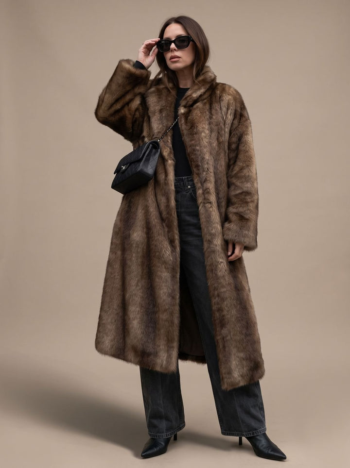 Sara | Women's Long Faux Fur Lammy Coat Oversized Winter Jacket