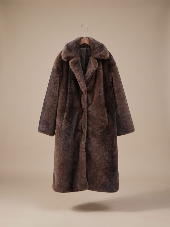 Sara | Women's Long Faux Fur Lammy Coat Oversized Winter Jacket