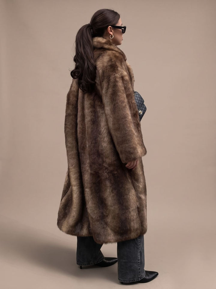Sara | Women's Long Faux Fur Lammy Coat Oversized Winter Jacket