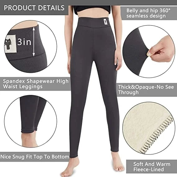 Women's Leggings with Fleece Lining and High Waist