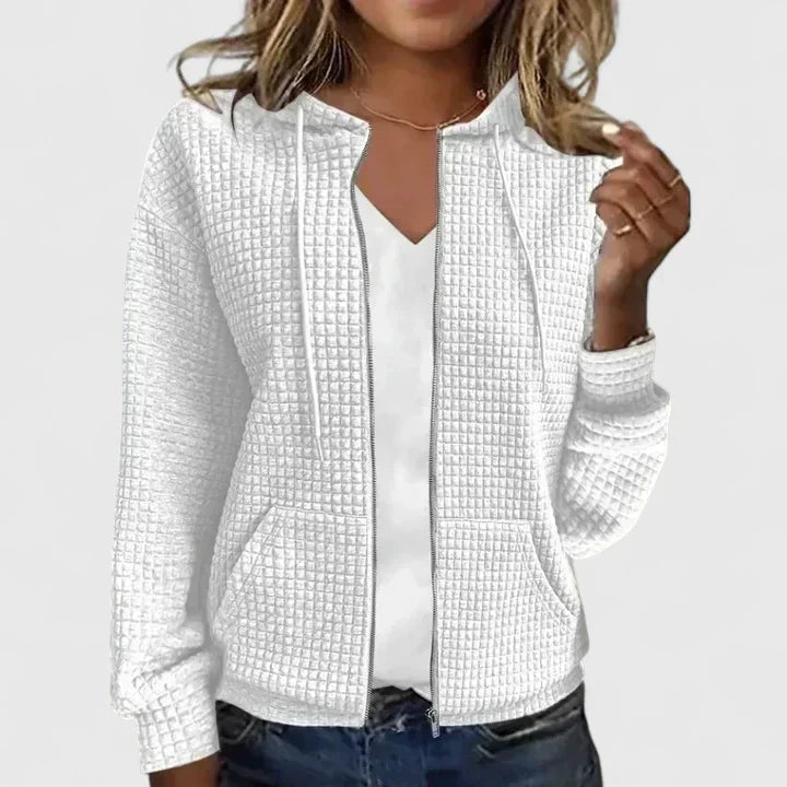 Ladies Lightweight Waffle Vest with Hood and Pockets