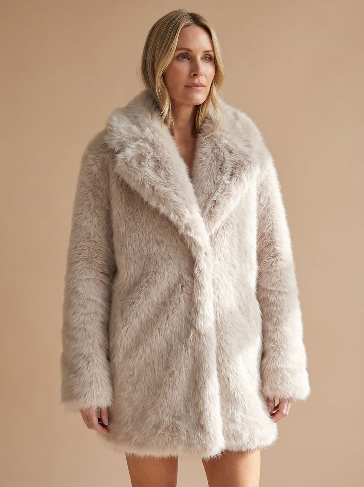 Lotte Ladies Luxury Faux Fur Winter Coat Fluffy Oversized Fur Coat, view 3 - Elena Harper