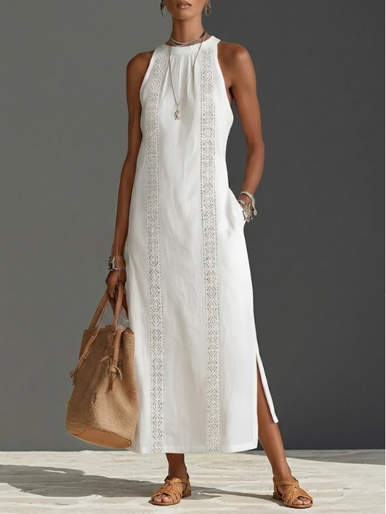 Lieke | Women's Sleeveless Embroidered Midi Dress