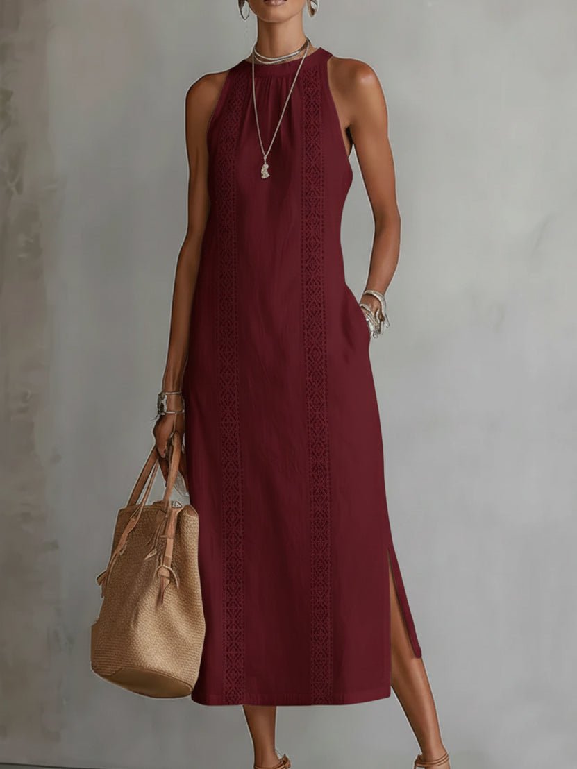 Lieke | Women's Sleeveless Embroidered Midi Dress