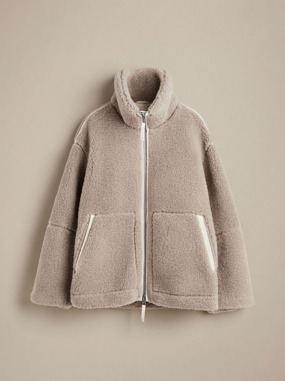 Emma | Women's Oversized Teddy Coat with Lapel Collar and Deep Pockets