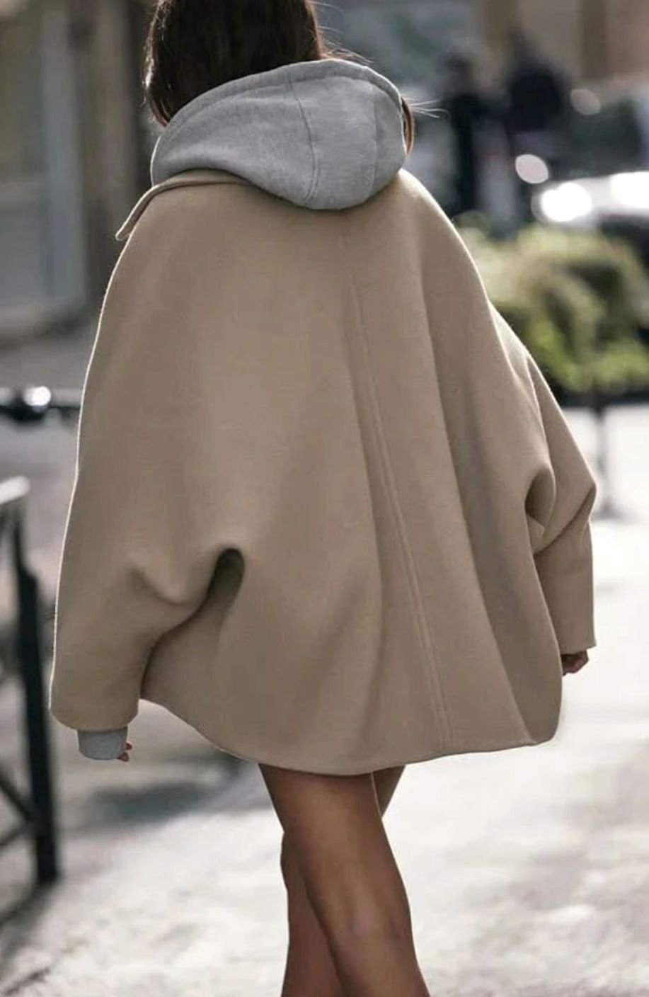 Anna | Women's Oversized Wool Coat with Wide Lapels and Button Closure