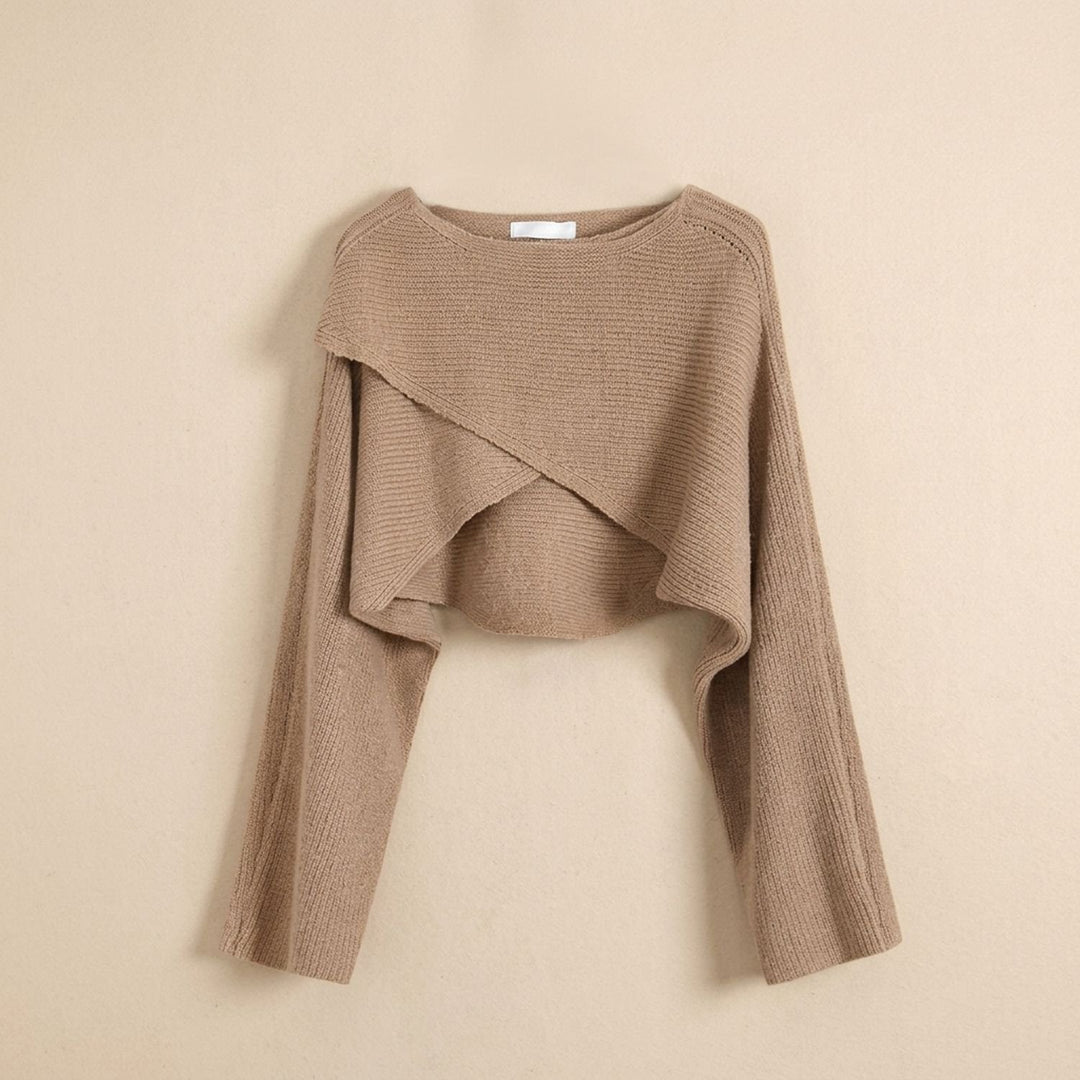 Lieke | Women's Two-Piece Set Knitted Cropped Top Wide-Leg Pants