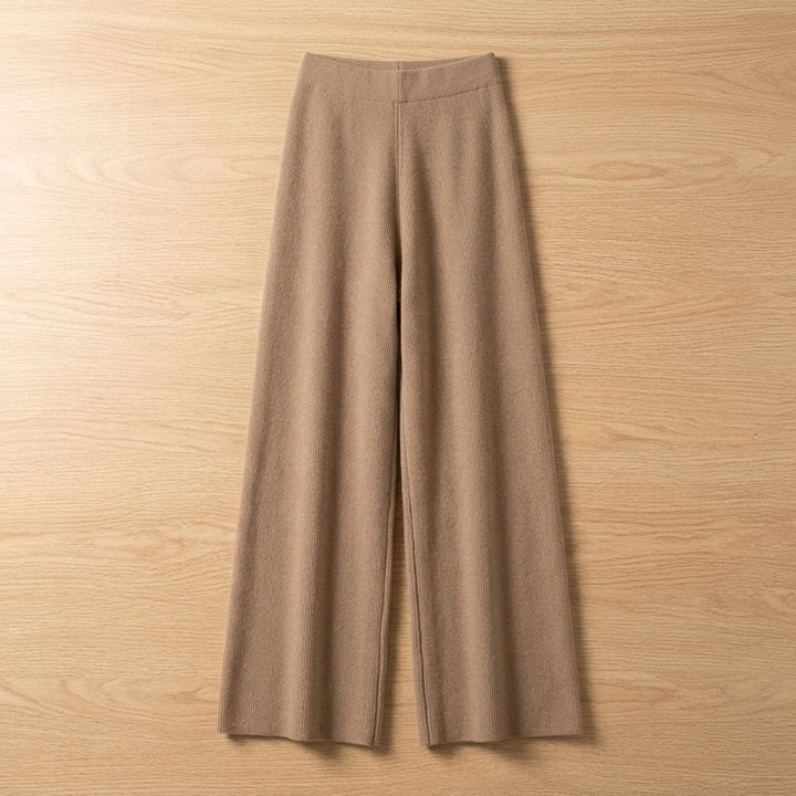 Lieke | Women's Two-Piece Set Knitted Cropped Top Wide-Leg Pants