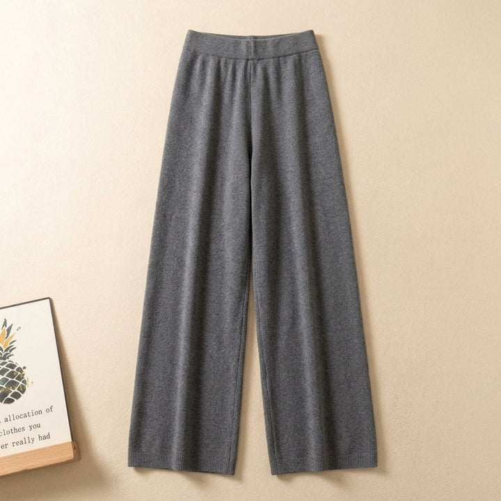Lieke | Women's Two-Piece Set Knitted Cropped Top Wide-Leg Pants
