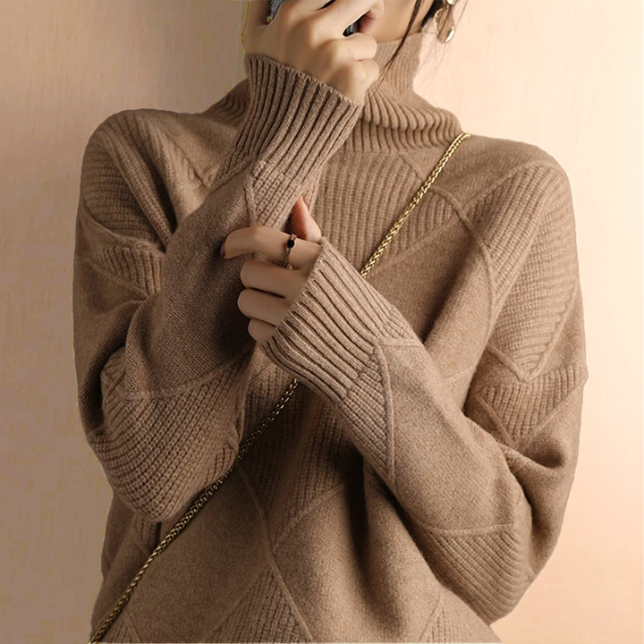 Lina - Comfortable High Neck Sweater