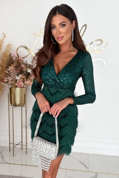 Women's Dazzling Sequin Fringe Mini Dress for Parties & Glamorous Evenings